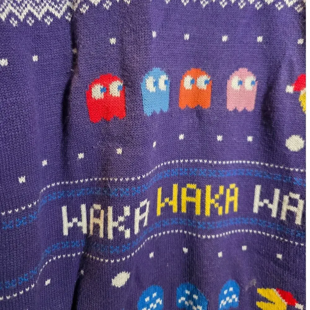Numskull Christmas Ugly Sweater Pac-Man Purple Size 3XL Unique WAKA - Picture 2 of 9